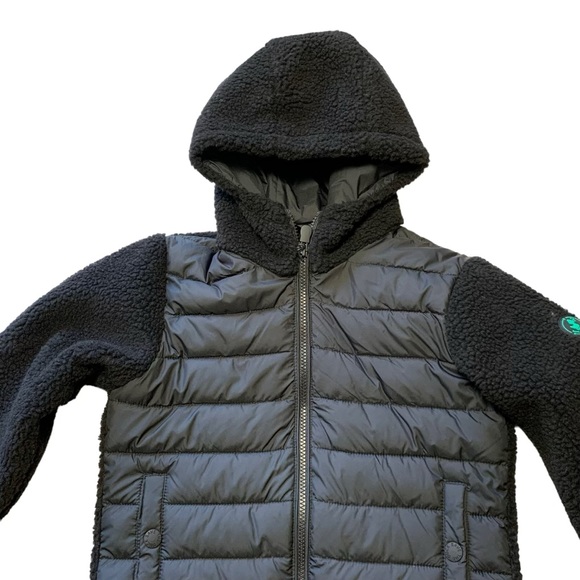 Save The Duck Kids' Derik Hooded Recycled Jacket In Black Size 10 - Picture 1 of 10